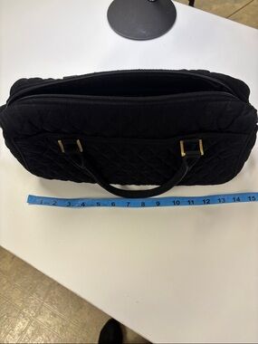 Vera Bradley Black Quilted Shoulder Bag with Gold Hardware
